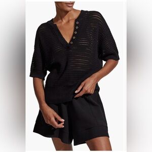 Varley Callie Black Knit Top Size Medium